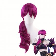 Agony's Embrace K/DA Evelynn Reddish Violet Long Wig Cosplay Costume KDA Women Heat Resistant Synthetic Hair Wigs