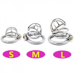304 Stainless Steel 3 Size Bird Cock Cage Lock Adult Game Metal Male Chastity Belt Device Penis Ring Sex Toys For Men