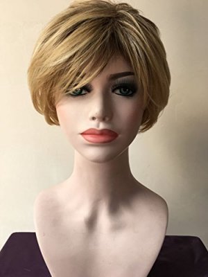 Short Curly Hair Wig Full Synthetic Womens Wigs with Wig Cap