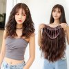 Medium Curly Women Wigs for Cosplay Natural Looking Short Bangs Layer Hair Styling
