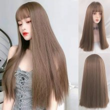 Fashionable Harajuku Curl Cosplay Wig Gradient light Gray linen Anime COS Women