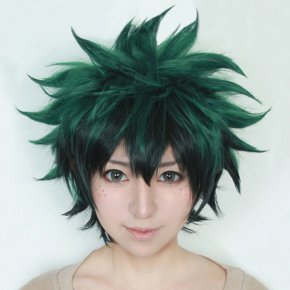 My Boku no Hero Academia Izuku Midoriya Short Green Black Synthetic Hair Heat Resistant Cosplay Costume Wig