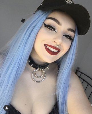 Straight Black to Blue Ombre Wigs 24”