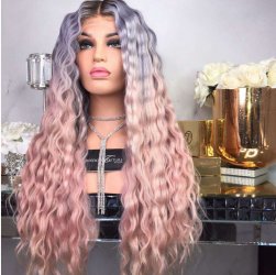 Amazing 22 Inch long Curly Style Lace Front Ombre Wigs