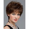 Blonde Color Short Layer Nature Curly with Bangs Synthetic Wig