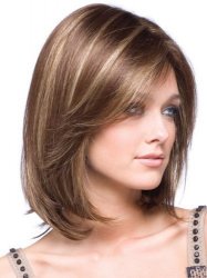 Blonde Soft Straight Shoulder Length Synthetic Bob Wigs