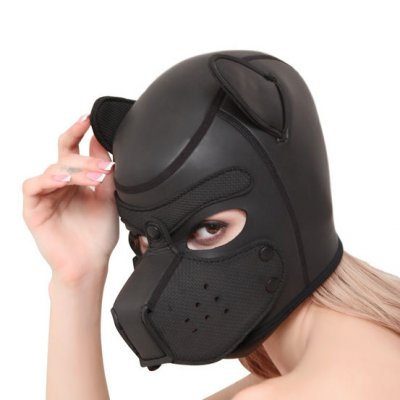 Adult Games Couples SM Flirting Games Toys For Erotic Hoods Sexy Dog BDSM Bondage Puppy Play Hoods Slave Rubber Pup Mask Fetish