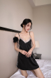 2021Women Sexy Lingerie Black Silk Lace Robe Dress Babydoll Nightdress Nightgown Sleepwear