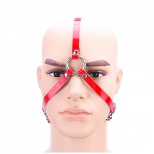 Red Patent Leather Sex BDSM Bondage Mask Slave Fetish Mask Headgear Exotic Accessories Sex Toys For Adults Games