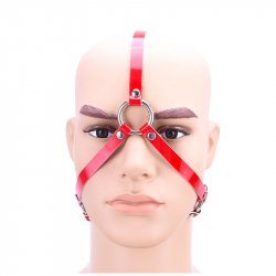 Red Patent Leather Sex BDSM Bondage Mask Slave Fetish Mask Headgear Exotic Accessories Sex Toys For Adults Games