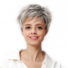 Short Curly Hair Wig Full Synthetic Womens Wigs with Wig Cap