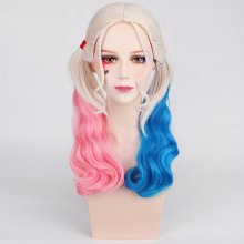 Anime Suicide Squad Joker Harleen Quinzel Wig Cosplay Costume Harley Quinn Women Hair Halloween Party Wigs