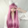 Cosplay Wig PINK Long Heat Resistant Sythentic Hair Wigs