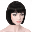 Black Wig for Women with Bangs Straight Synthetic Wig Natural As Real Hair