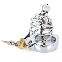 RYCB - 005 Lockable Penis Lock Stainless Steel Cock Ring for Men Chastity Chastit