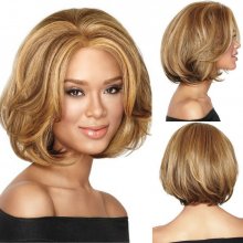 Top Grade Synthetic Middle Long Straight Bob Hairstyle Wig for Women