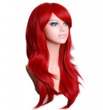 70 Cm Harajuku Anime Cosplay Wig Long Curly Wavy Synthetic Hair Wigs Red Blonde