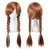 Long Braided 70CM Synthetic Wig Resistant Brown Ponytail Weave Head Hair
