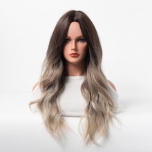 70cm Blonde Ombre Wig Long big wave Women Synthetic Wig Fashion Natural Hair