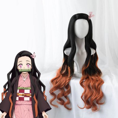 Cosroad Anime Nezuko Kamado Cosplay kimono Demon Slayer Kimetsu no Yaiba Women Japanese Kimono Halloween Costumes Wigs