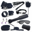 10pce/ Set sexy toys Adult Game sex Bondage Restraint,Handcuffs Nipple Clamp Whip