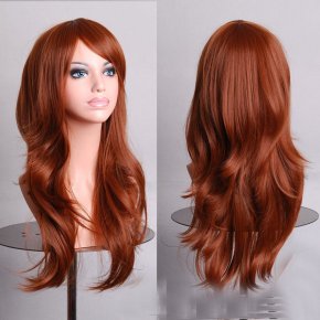 Synthetic wigs 70cm long curly black Anime Cosplay wig fashion womens party hairs