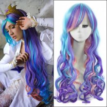 32inch Ombre Colorful Long Wavy Anime My Little Pony Princess Celestia Cosplay Harajuku