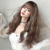 Fashion Natural Long Bodywave Blonde Synthetic Lace Front Wig Glueless Ombre Dark