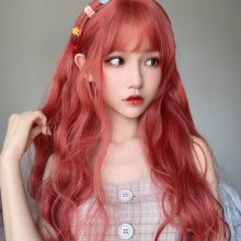 Synthetic Orange Wavy Wigs