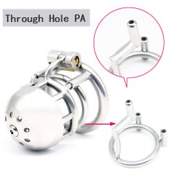 Chaste Bird New Arrival 316 Stainless Steel Male Through Hole PA Chastity Device Penis Ring Cock Cage Adult Sex Toys "Bridge"-03
