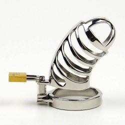 NEW Chastity Device Stainless Steel Male Chastity Belt Openwork Cock Cage,