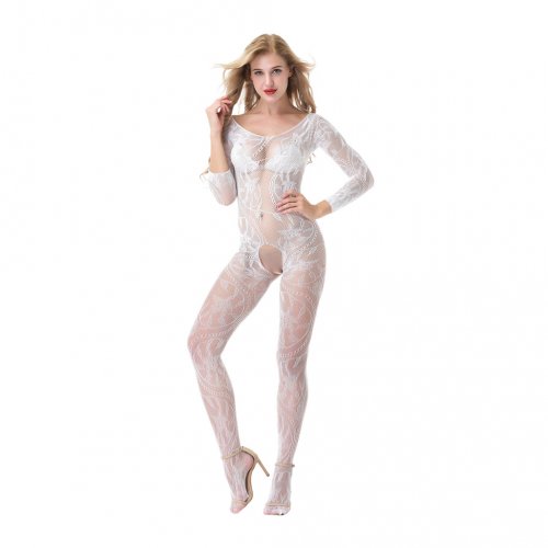 Open Crotch Fishnet and Lace Bodystocking