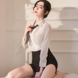 HOT Sexy Lingerie Cosplay Erotic Secretary Uniform Set Sexy Costume Babydoll Dress Women Miniskirt Outfit