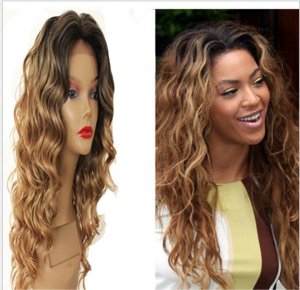 Brown Long Without Bangs Synthetic African American Hair