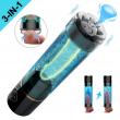 Male Masturbator Automatic Penis Water Vacuum Pump with Masturbation Sleeve 5 Sucking & Clamping Modes for Powerful Suction 3 in 1 Rechargeable Penis Enlargement with Pump Stroker