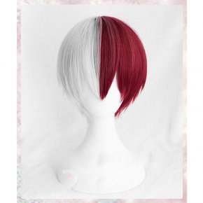 My Hero Academia Boku no Hiro Akademia Shoto Todoroki Shouto White And Red Cosplay Wig+Wig Cap