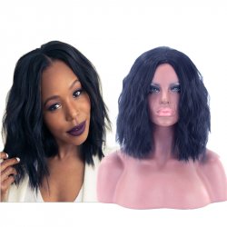 Africa America Women Natural Wave Wigs Afro Synthetic Hair High Temperature Fiber