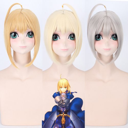 Saber Arturia Pendragon Cosplay Wig of Fate Costume Play Wigs Halloween Costumes Hair