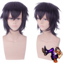 Anime JOJO Bizarre Adventure Golden Wind Ghirga Narancia Dark Purple Short Wig Cosplay Costume Synthetic Hair Perucas