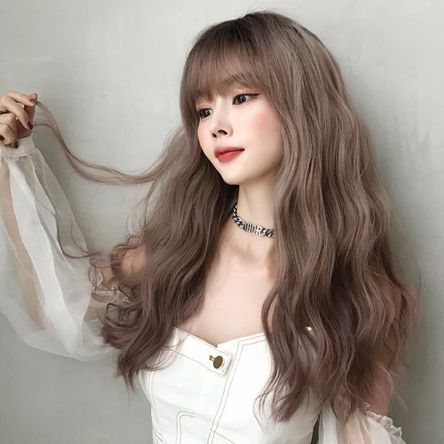 Fashion Natural Long Bodywave Blonde Synthetic Lace Front Wig Glueless Ombre Dark