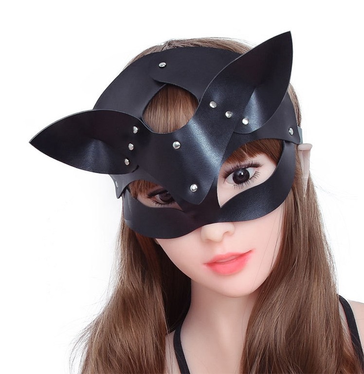 Sexy Cat Mask For Women Bdsm Fetish Cat Head Black Eye Mask Halloween Carnival Party Mask Catwoman Cosplay Face Mask